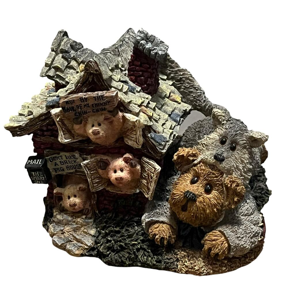 Boyds Bears Wolf with Bacon, Porkchop & Hamlet Hardwork Pays Off Bearytales